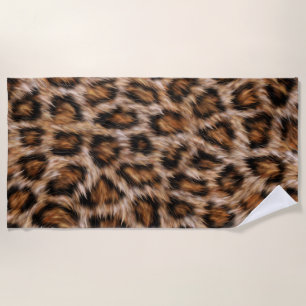Serviette De Plage Leopard Jaguar Chat fourrure Brown Motif-24609