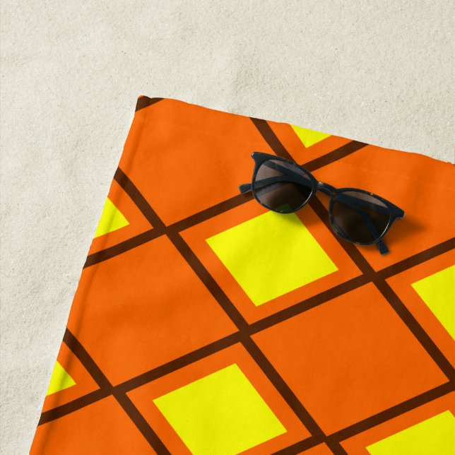 Serviette De Plage les années 70 Arlequin (En situation)