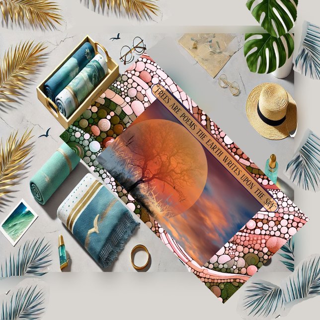 Serviette De Plage Les Arbres Sont Des Poèmes Que La Terre Écrit Sur  (Trees Are Poems The Earth Writes Upon The Sky Fun Beach Towel)