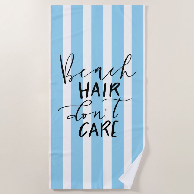 Serviette De Plage Les cheveux de plage ne s'en soucient pas (Devant)