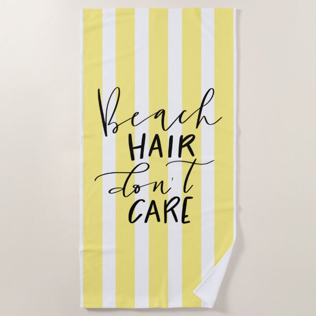 Serviette De Plage Les cheveux de plage ne s'en soucient pas (Devant)
