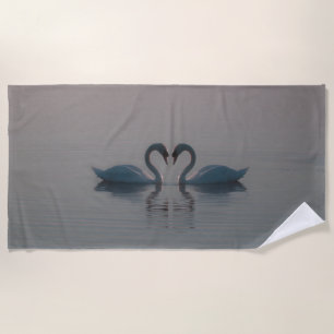 Serviette De Plage Les cygnes bleus doivent être amoureux