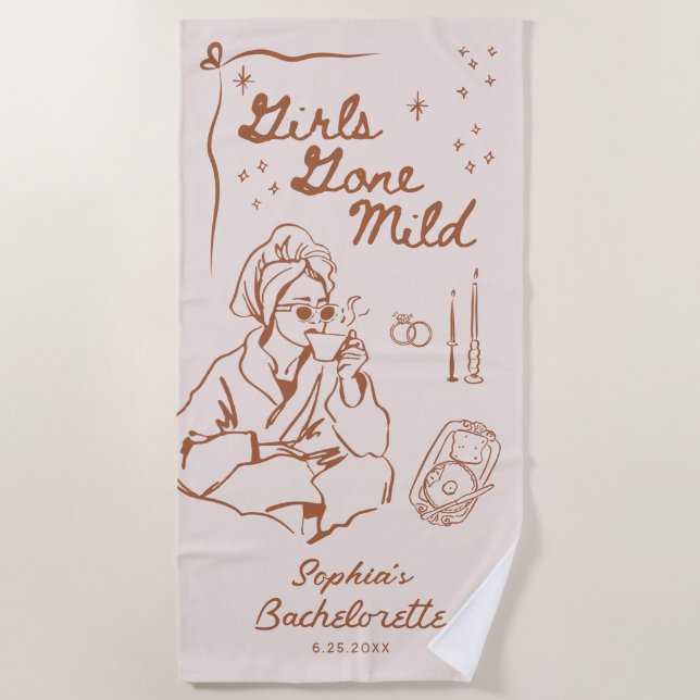 Serviette De Plage Les filles sont parties Mild Bachelorette Spa (Devant)