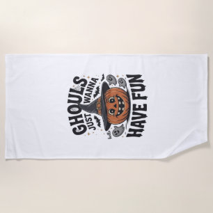 Serviette De Plage Les goules veulent juste s'amuser Halloween Citrou