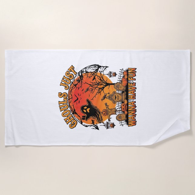 Serviette De Plage Les goules veulent juste s'amuser Halloween Spooky (Devant)