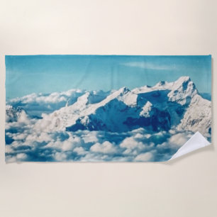 Serviette De Plage Les montagnes de l'Himalaya dans les nuages Ciel b
