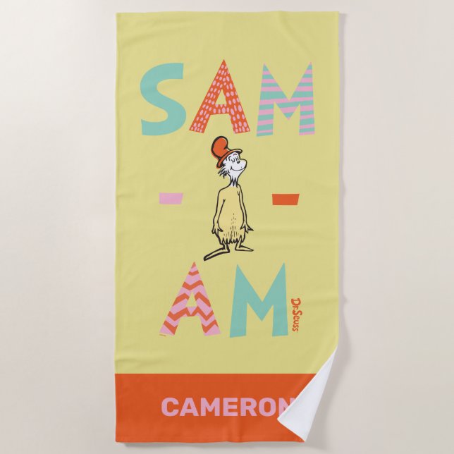 Serviette De Plage Les œufs verts et le jambon | Sam-I-Am (Devant)