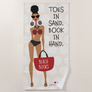 Serviette De Plage Les orteils dans le sable. Réservez à la main. Ser