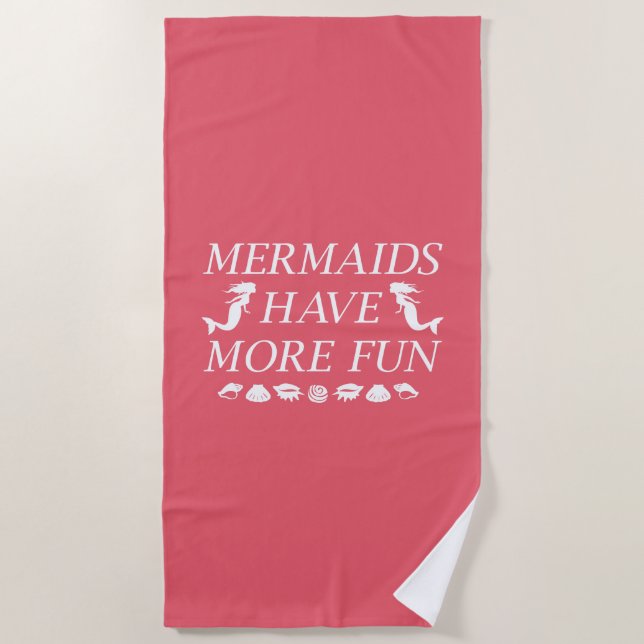 Serviette De Plage Les sirènes ont plus de plaisir (Devant)