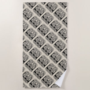 Serviette De Plage Lettre E Noeud Celtique Monogramme Vintage