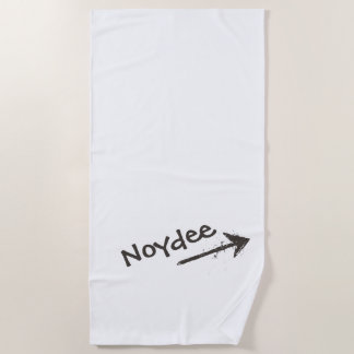 Serviette De Plage Lettre noire et flèche sur votre