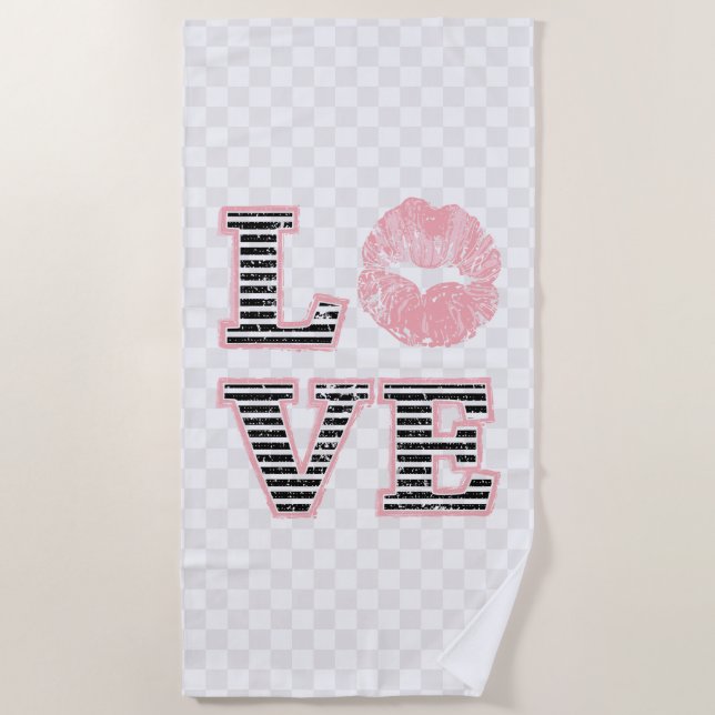 Serviette De Plage Lèvres d'amour (Devant)