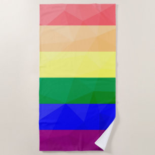 Serviette De Plage LGBT drapeau arc-en-ciel lignes motif de maillage 