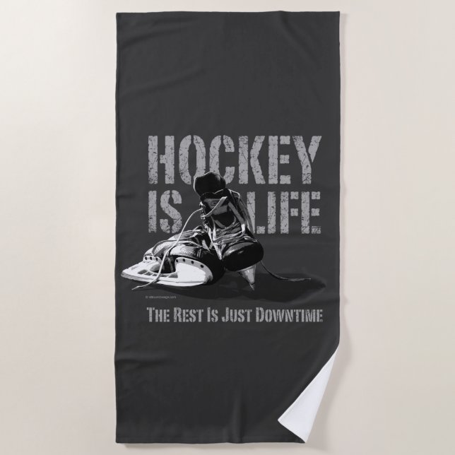Serviette De Plage L'hockey est la vie (Devant)