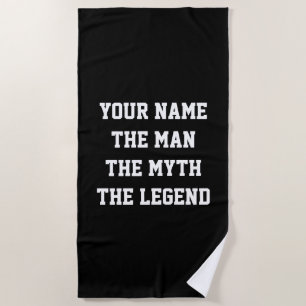 Serviette De Plage L'homme le mythe la légende drôle personnalisé