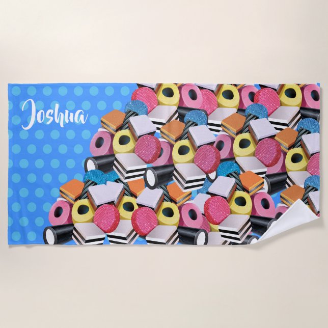 Serviette de plage Licorice Candy Allsports. Polka (Devant)