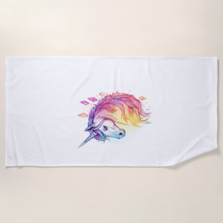 Serviette De Plage Licorne à Aura de Cristal (1)