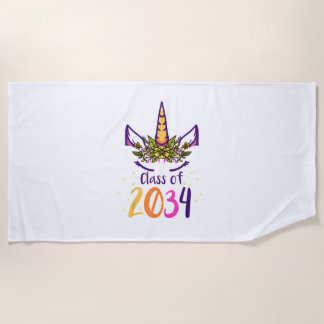Serviette De Plage Licorne Classe De 2034 Grandir Avec Moi T-Shirt Po