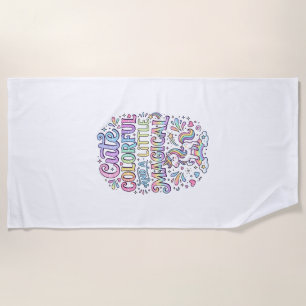 Serviette De Plage Licorne Mignonne Colorée et un Peu Magique Origina