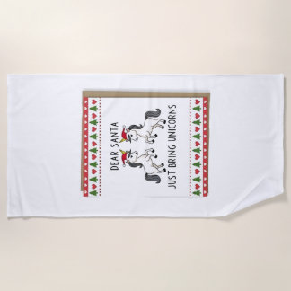 Serviette De Plage Licornes de Noël Sweat de Noël dégueu Amoureux des