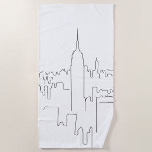 Serviette De Plage Ligne minimale de New York