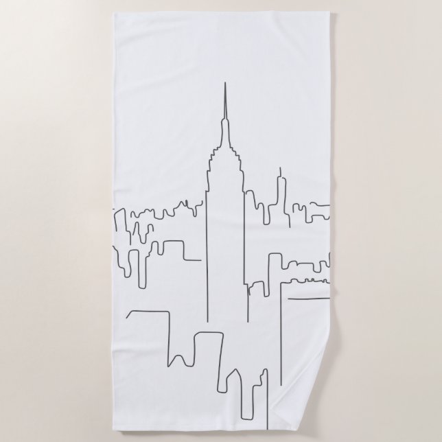 Serviette De Plage Ligne minimale de New York (Devant)