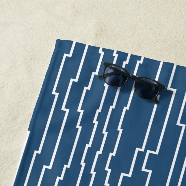 Serviette De Plage Lignes de circuit blanc (En situation)