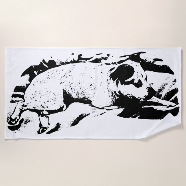 Serviette De Plage Lignes minimales, Nappeur de Snowbird (Devant)