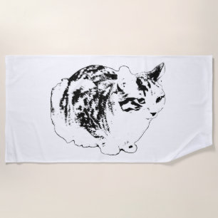 Serviette De Plage Lignes minimales, Pain D'Oiseau De Neige
