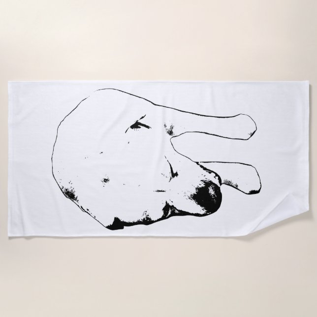 Serviette De Plage Lignes minimales, Snowbird Labrador (Devant)
