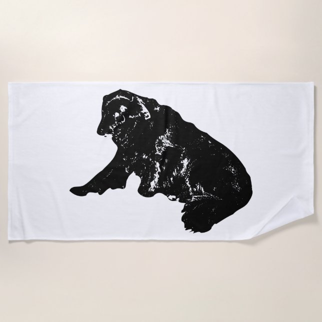 Serviette De Plage Lignes minimales, Snowbird Lounge Chien (Devant)