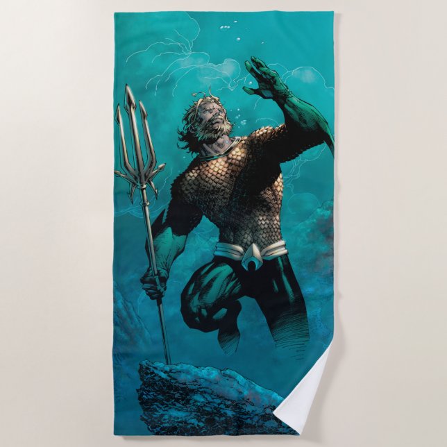 Serviette De Plage Ligue Justice #10 Aquaman Noyé Variant de Terre (Devant)