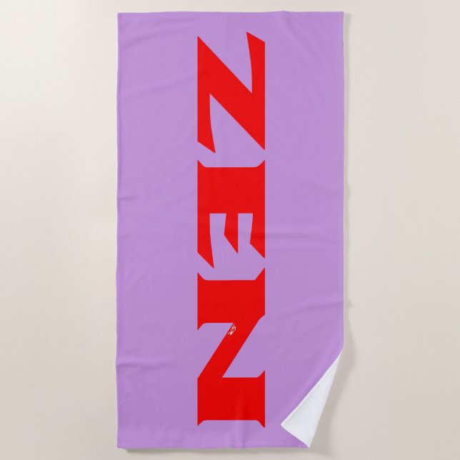 serviette de plage lilas rouge zen (Devant)