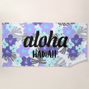 Serviette De Plage Limahuli Garden Vintage Hawaï Floral Lilac