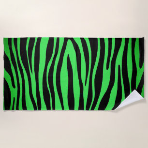 Serviette De Plage Lime Green Zebra
