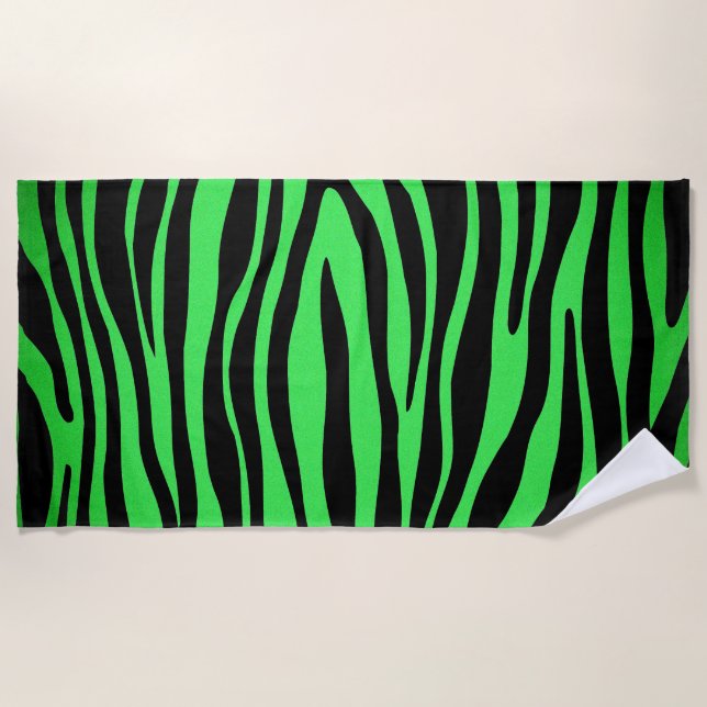 Serviette De Plage Lime Green Zebra (Devant)