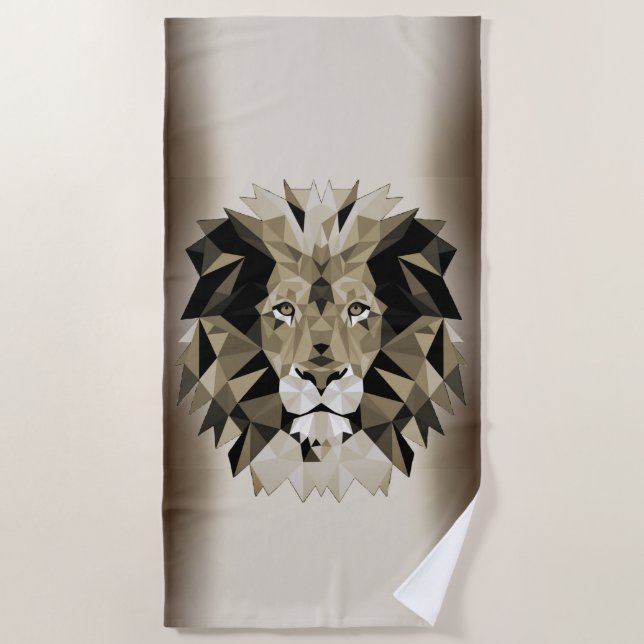Serviette De Plage Lion sur la plage (Devant)
