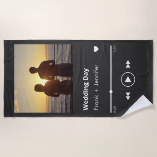 Serviette De Plage Liste de lecture musicale de photos personnalisées