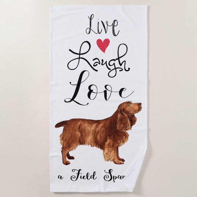 Serviette De Plage Live Laugh Love a Field Spaniel Beach Towel (Devant)