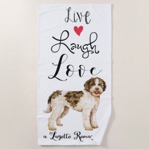 Serviette De Plage Live Laugh Love a Lagotto Romagnolo