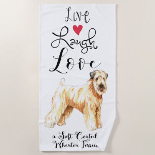 Serviette De Plage Live Laugh Love a Wheaten Beach Towel