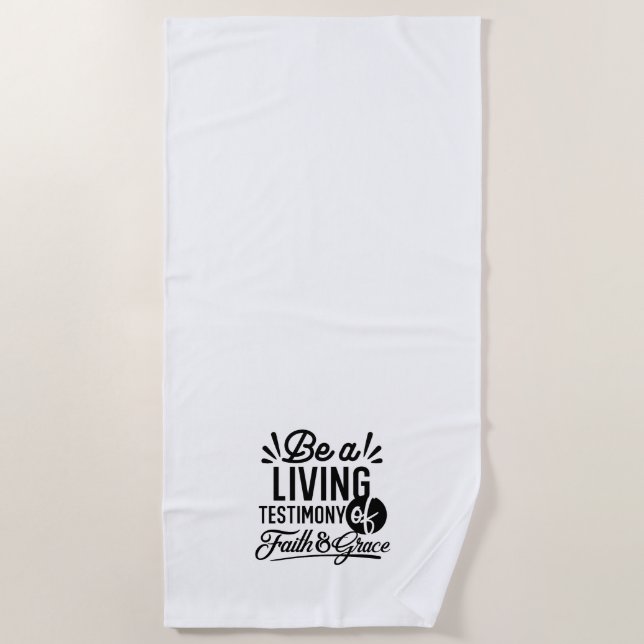 Serviette De Plage Living Testimony Bible Quote Christian Motivation (Devant)