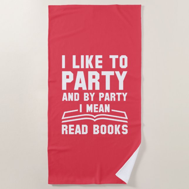 Serviette De Plage Livres de lecture de la partie (Devant)