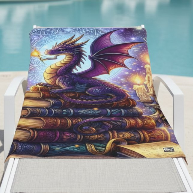 Serviette De Plage Livres de sorcier de dragon mystique (Créateur téléchargé)