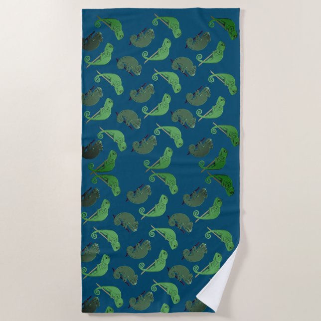 Serviette De Plage Lizards Chameleons  (Devant)
