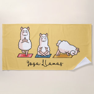 Serviette De Plage Llamas de Yoga