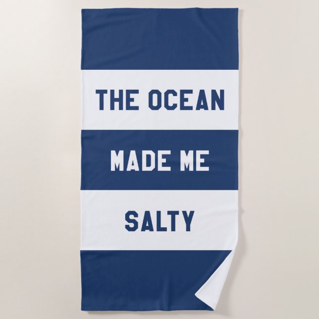 Serviette De Plage L'Océan M'A Rendue Salée (Devant)