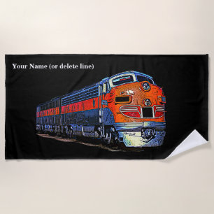 Serviette De Plage Locomotive Diesel Orange F7 - Ajouter un nom