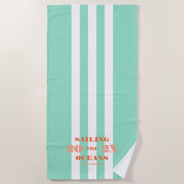 Serviette De Plage logo Bandes Célébration Nautique (Devant)