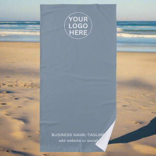 Serviette De Plage Logo de l'entreprise et du texte personnalisés Dus